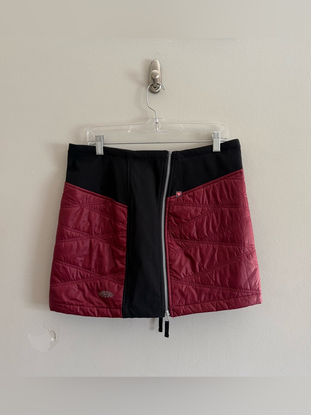 NWT SKHOOP Karolin Mini Primaloft Quilted Skirt Ruby Red | Size L